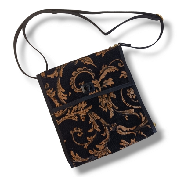 Danny K Crossbody Handbag Handmade USA Corduroy Tapestry Paisley - Picture 1 of 15